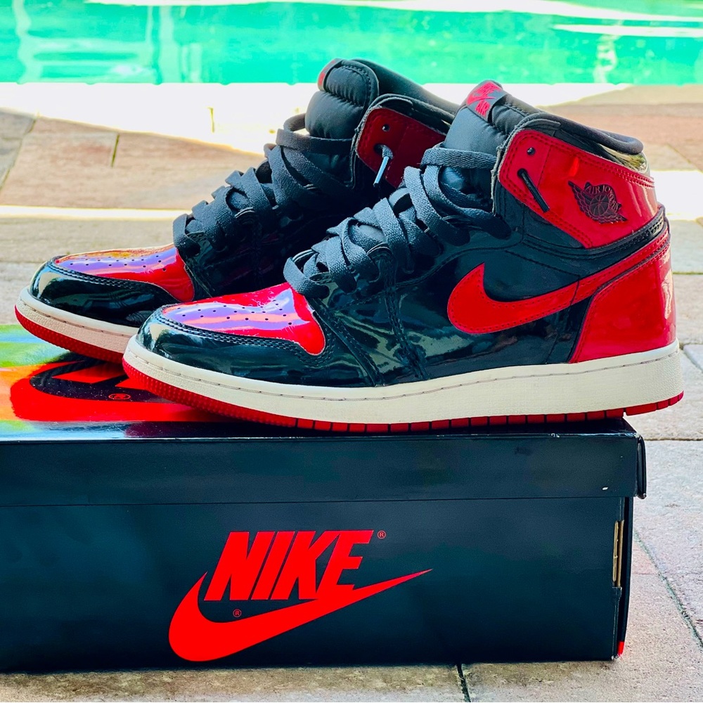 2021 Air Jordan 1 Retro High OG GS 'Patent Bred' Authentic